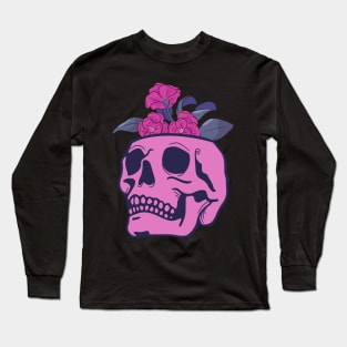 skull with flowers Long Sleeve T-Shirt